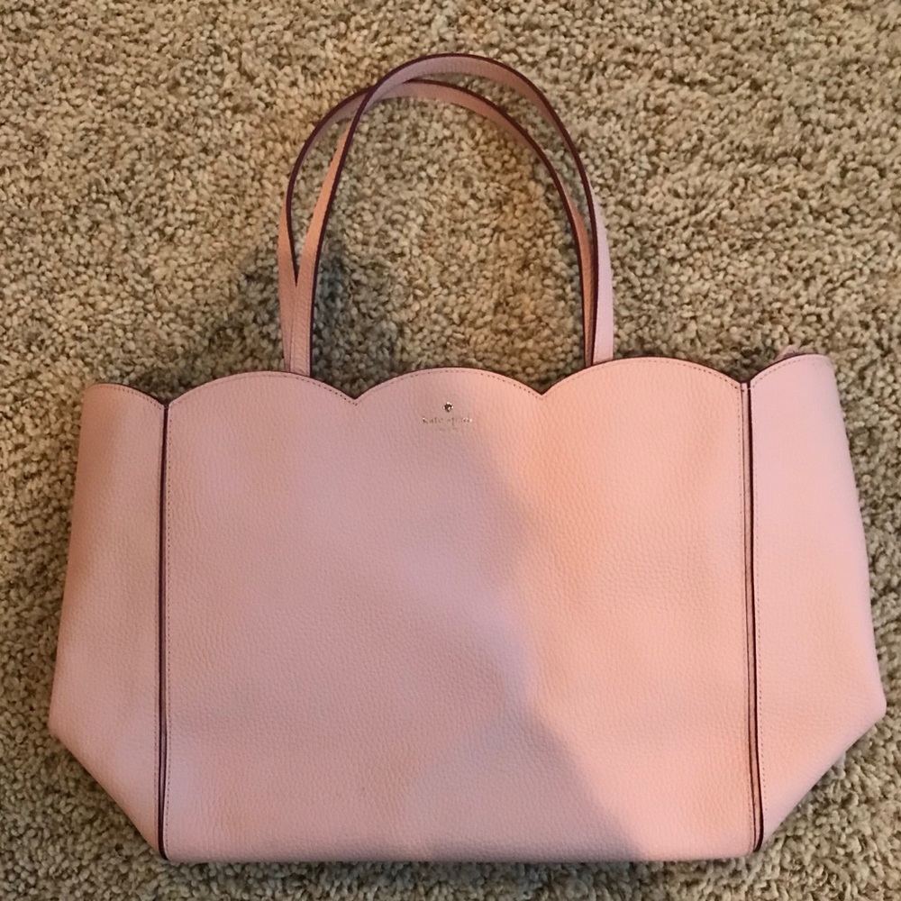 kate spade pink scallop edge tote bag